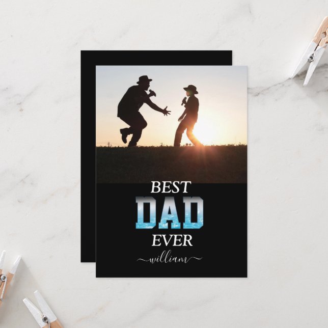 Best Dad Ever Custom Photo Father's Day  Invitation (Front/Back In Situ)