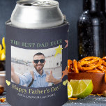 Best dad ever custom photo Father's Day modern Can Cooler<br><div class="desc">Personalise this useful and cute can cooler with your custom photo and make it a keepsake Father's Day gift for your dad!            You can easily modify the text and replace the picture with your own!</div>