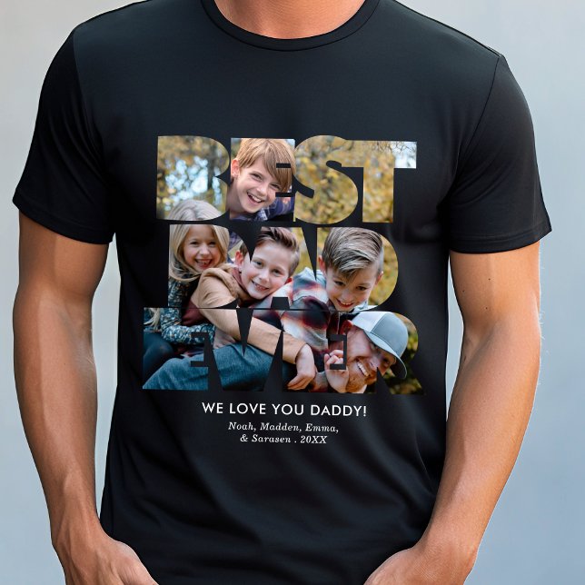 Best Dad Ever Custom Photo Father's Day T-Shirt (Creator Uploaded)