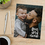 Best Dad ever Custom Photo Father's Day Vertical Jigsaw Puzzle<br><div class="desc">Challenge dad to find out himself what your message for father's day is. Best dad ever script over a custom photo puzzle will provide just the fun.</div>
