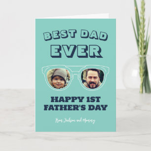 Best Dad Ever Custom Photo First Father's Day Card