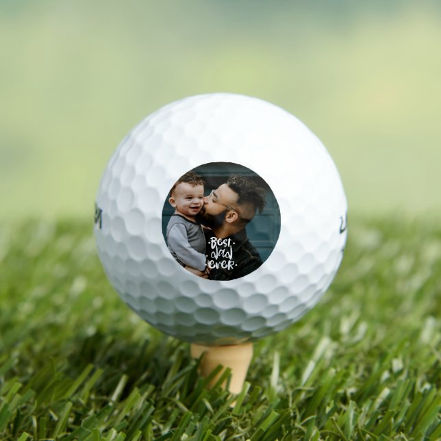 Best Dad Ever Custom Photo Gift For Dad Golf Balls (Insitu Tee)