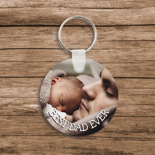 Best Dad Ever Custom Photo Key Ring (Creator Uploaded)