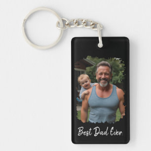 Best Dad Ever Custom Photo Keychain