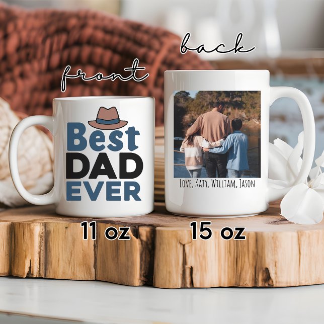 Best Dad Ever Custom Photo Mug, Father’s Day Gift Mug (custom photo mug, personalized photo mug, Father’s Day mug, gift for dad, grandpa mug, dad mug )