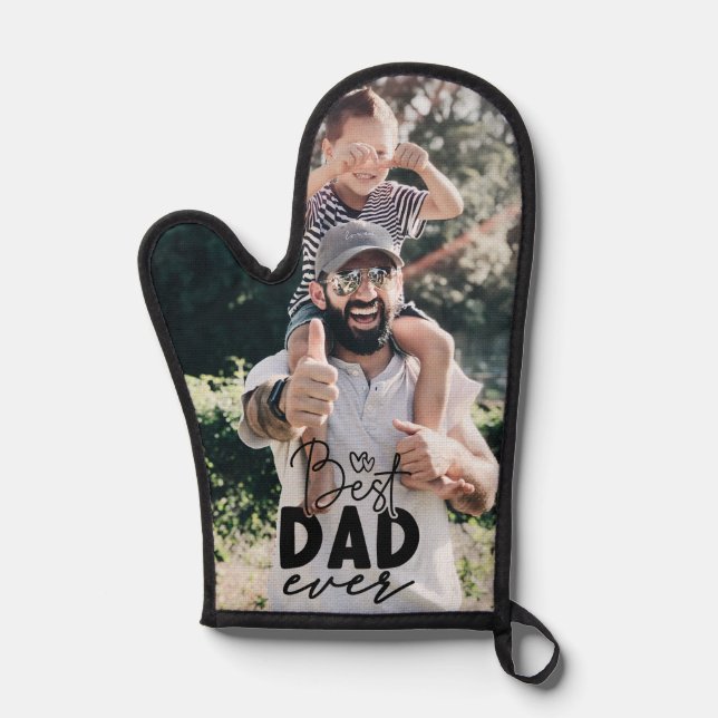 Best Dad Ever Custom Photo Oven Mitt (Front)