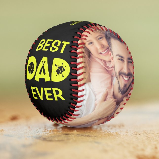 Best Dad Ever Custom Photo Personalised Name Softb Softball (Creator Uploaded)