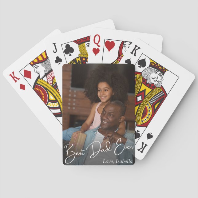 Best Dad Ever Custom Photo Playing Cards (Back)