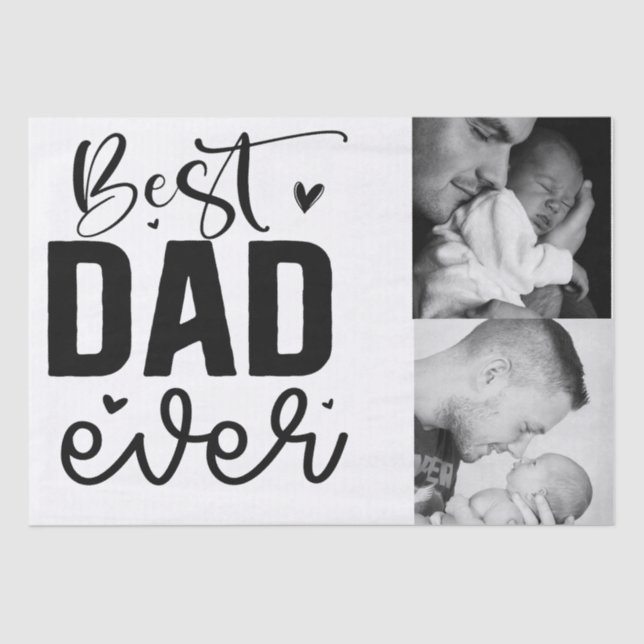 Best Dad Ever Custom Photo Tissue Paper (Front)