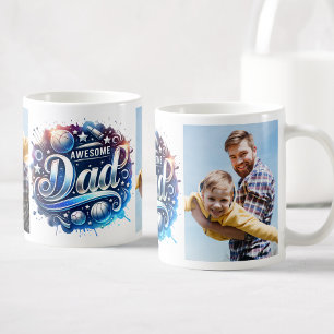 Best Dad Ever Custom Photos Sports Coffee Mug