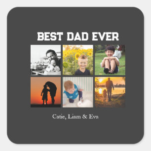 Best Dad Ever Customizable name and images Square Sticker