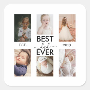 Best Dad Ever Customizable year and images Square Sticker