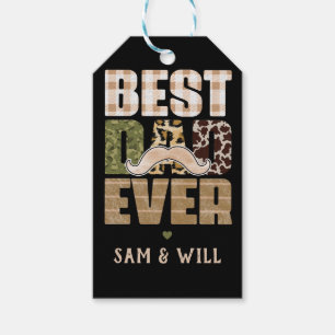 Best Dad Ever Cute Chequered Pattern Gift Tags
