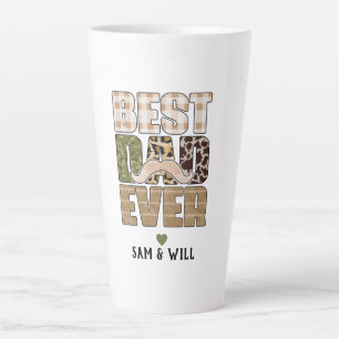 Best Dad Ever Cute Chequered Pattern Latte Mug