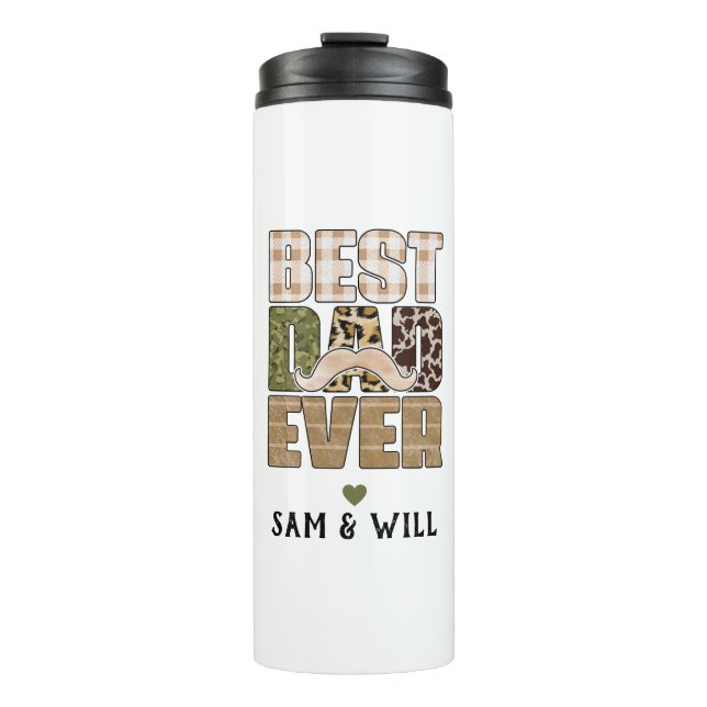Best Dad Ever | Cute | Chequered Pattern Thermal Tumbler (Front)