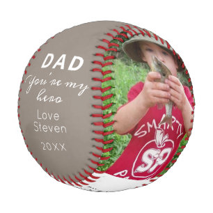Best Dad Ever Cute Custom Photo Personalised Baseball
