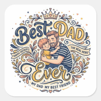Best Dad Ever Cute Family Love Sticker | Father’s
