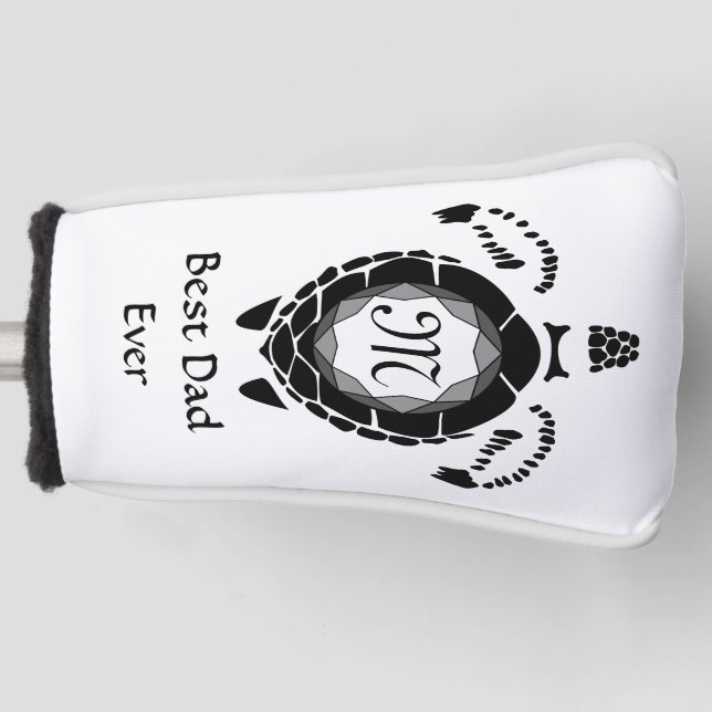 Best Dad Ever Diamond Sea Turtle Golf Head Cover (Front)