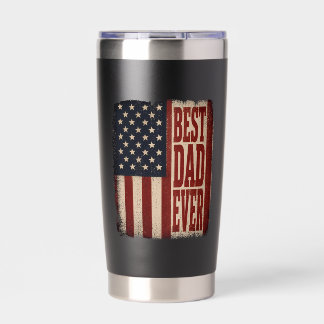 Best Dad Ever Distressed USA Flag Insulated Tumbler