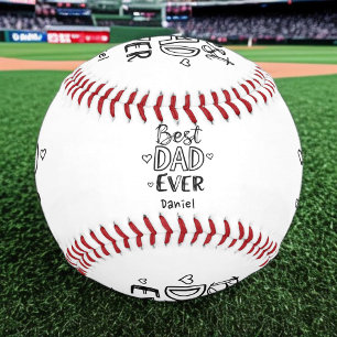 Best Dad Ever Doodle Personalised Father's Day Baseball