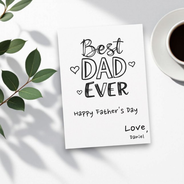 Best Dad Ever | Doodle Personalised Father's Day Card (Creator Uploaded)