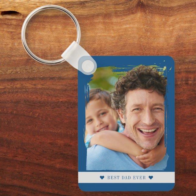 Best dad ever double sided two photo key ring (Front)