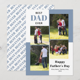 Best Dad Ever dusty blue Father's Day photo card