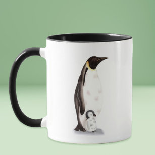 Best Dad Ever Emperor Penguin and Baby Illustrated Mug