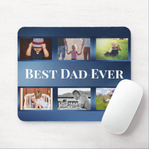 Best Dad Ever Family Photo Collage Mouse Pad
