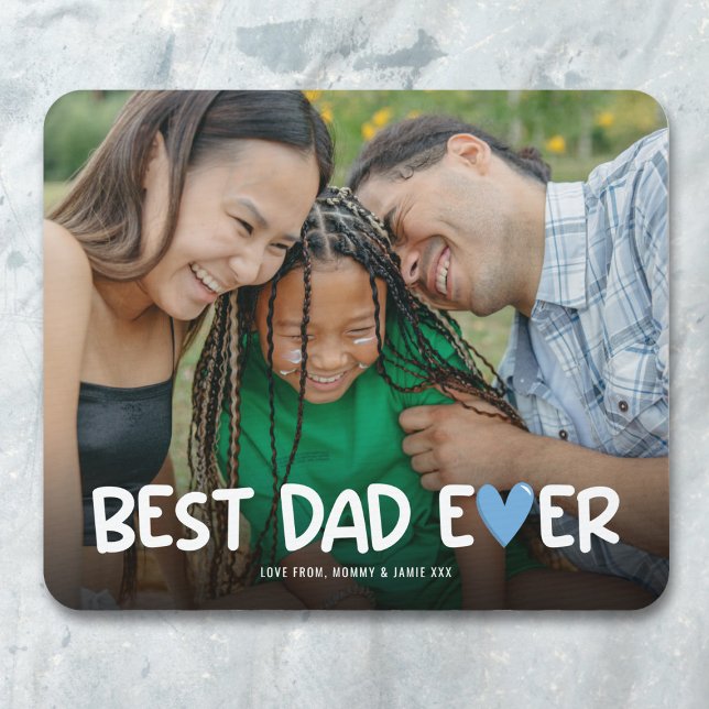 Best Dad Ever Family Photo Mouse Pad (Creator Uploaded)