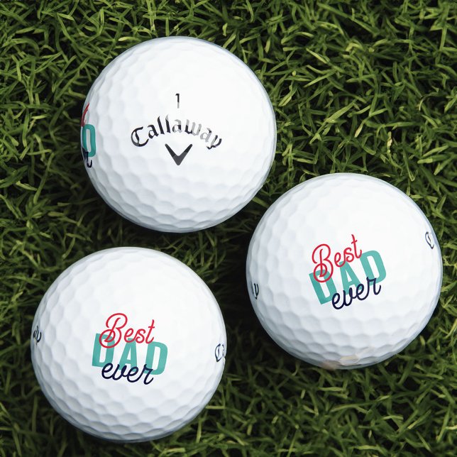 Best Dad Ever Fancy Editable Colour Typography Golf Balls (Best Dad Ever set of golf balls)