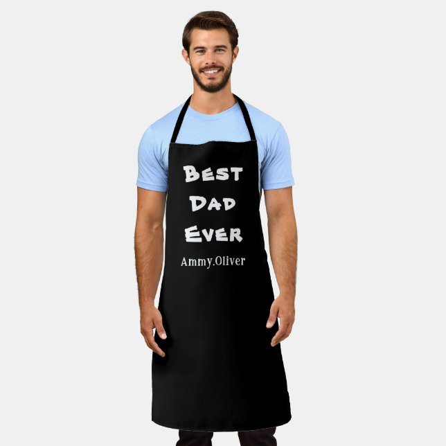 Best dad ever father and kids name gift apron (Worn)