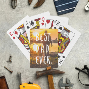Best Dad Ever Father Child Photo Playing Cards