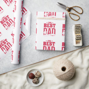 Best Dad Ever – Father & Child Surfing Silhouette Wrapping Paper