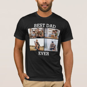 Best Dad Ever Father Daddy Photo Collage Picture  T-Shirt
