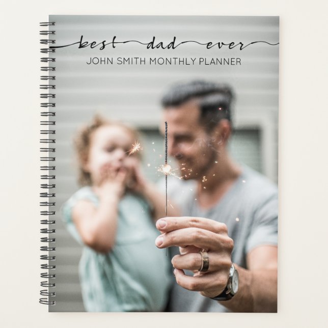 Best Dad Ever Father Day Typography Photo Template Planner (Front)