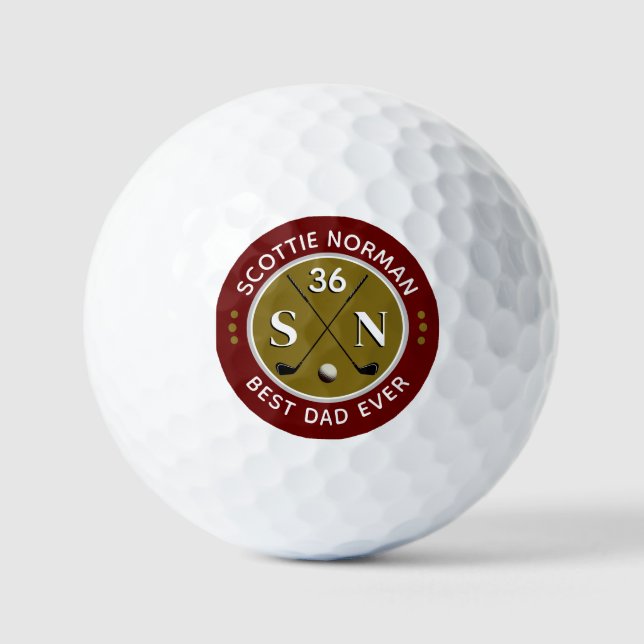 BEST DAD EVER Father Golfer Name Golf Balls (Front)