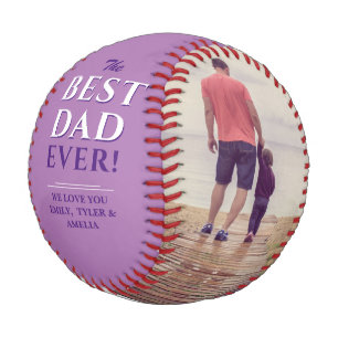 Best Dad Ever Father`s Day 2 Photo Collage Baseball