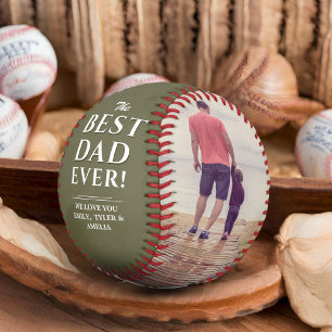 Best Dad Ever Father`s Day 2 Photo Collage Baseball