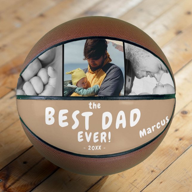 Best Dad Ever Father`s Day 3 Photo Collage Basketball (Creator Uploaded)