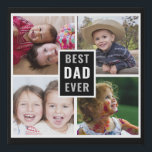 Best Dad Ever Father`s Day 4 Photo Collage Black Faux Canvas Print<br><div class="desc">The perfect gift for fathers's day  - A 4 photo collage and typography print with the words BEST DAD EVER!</div>
