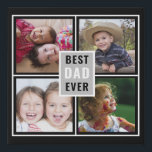 Best Dad Ever Father`s Day 4 Photo Collage Black Faux Canvas Print<br><div class="desc">The perfect gift for fathers's day  - A 4 photo collage and typography print with the words BEST DAD EVER!</div>
