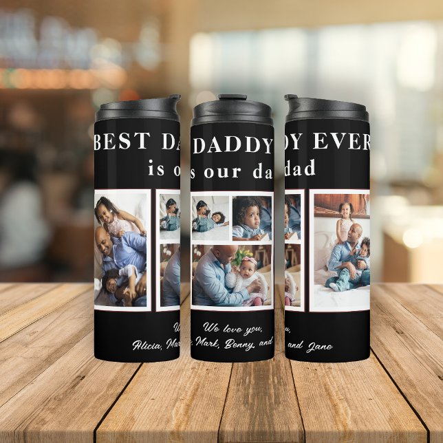 Best Dad Ever Father`s Day 5 photo collage Thermal Tumbler (Creator Uploaded)