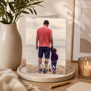 Best Dad Ever Father`s Day Full Family Photo Card
