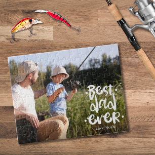 Best Dad Ever Father’s Day Gift Son Custom Photo Jigsaw Puzzle