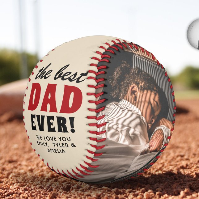 Best Dad Ever Father`s Day Photo Collage Baseball (Creator Uploaded)