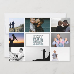 Best Dad Ever Fatherhood Photo Collage Design Holiday Card