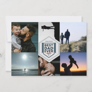 Best Dad Ever Fatherhood Typography Design Holiday Card