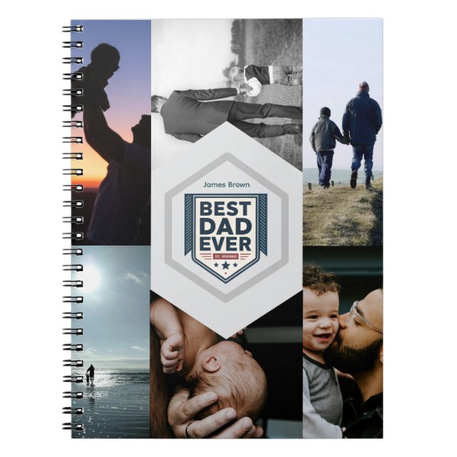 Best Dad Ever Fatherhood Typography Design Notebook (Front)