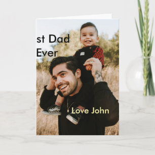 Best dad ever father's dad gift photo name simple card